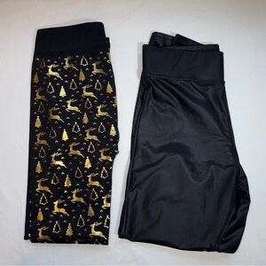 Black and Gold Women's Leggings lot